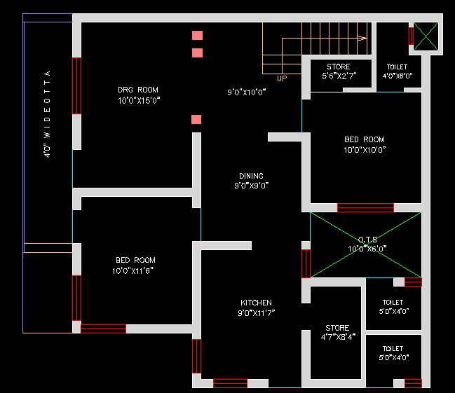 House Layout AutoCAD File with Complete 2D Architectural CAD Drawings