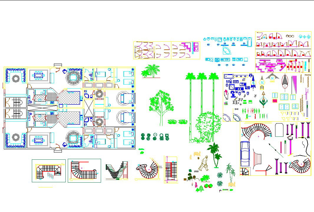 AutoCAD CAD Blocks of Interiors Architecture With Furniture Symbols