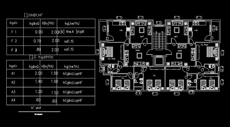 65’x35’ architecture twin house plan AutoCAD drawing