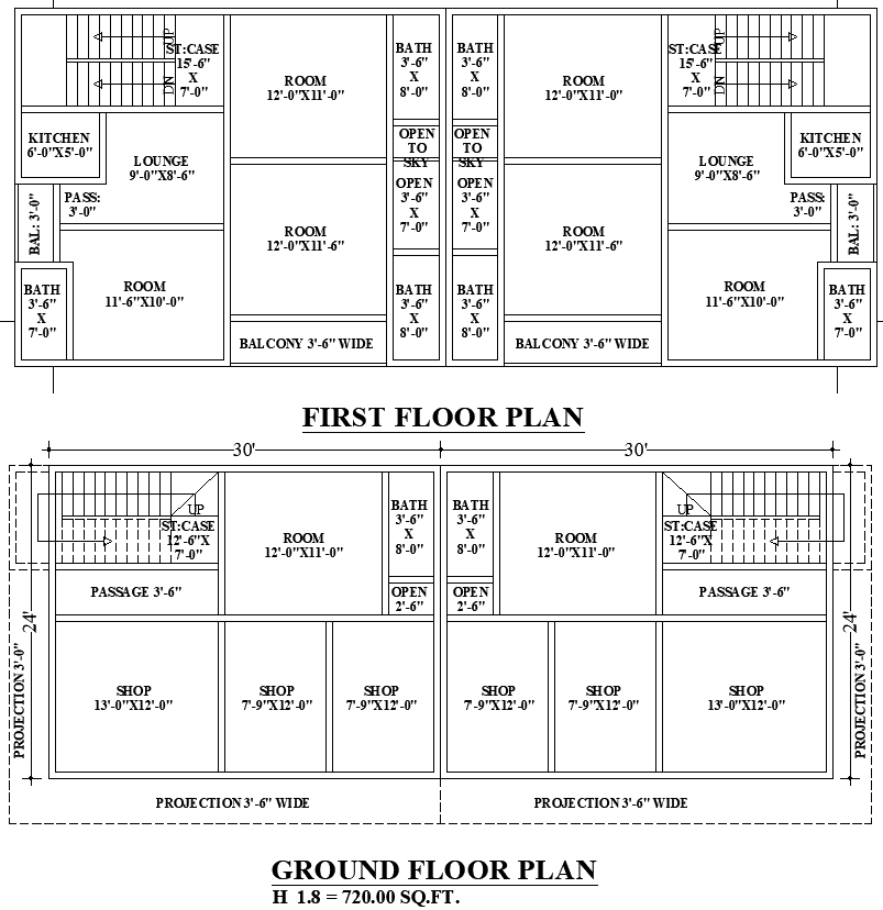 66x27 Mixed-Use CAD File Plan with Shop and Home Layout