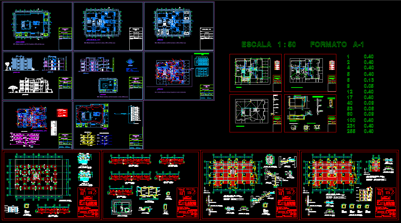 Multistory Apartment CAD Drawing with Plans Sections and Layouts