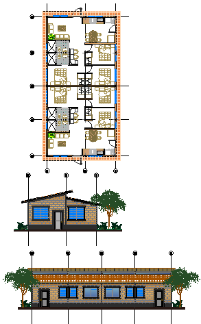 Architectural design Duplex House drawing