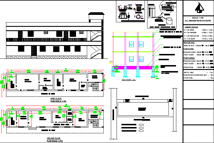 68'X16'6" North facing G+1 House Plan as per vastu Shastra. Download Autocad Drawing file and PDF file.