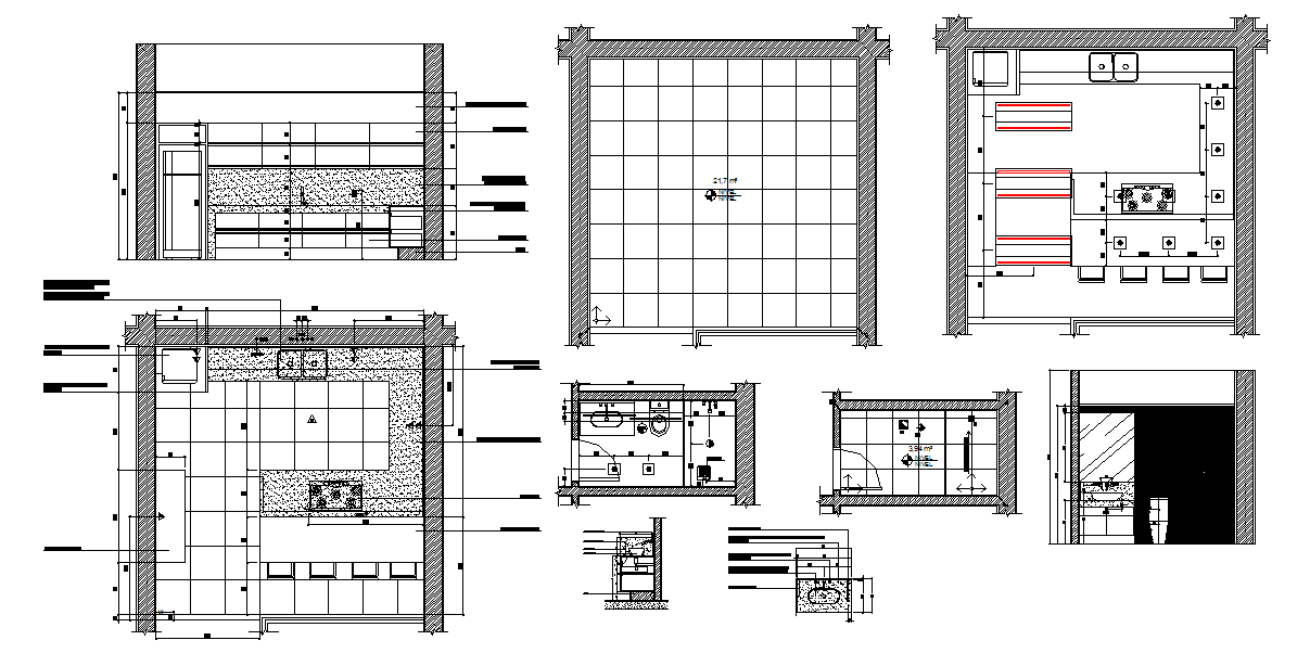 Kitchen with Bath room design