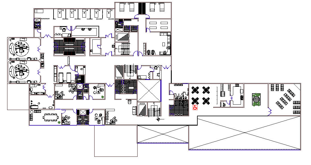 68x36 Meter first Floor Hospital Layout AutoCAD File