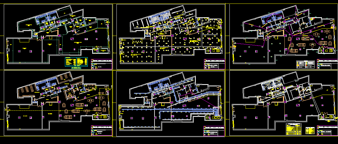 Gym Design CAD Drawing with Layout, Electrical, and HVAC Plan DWG