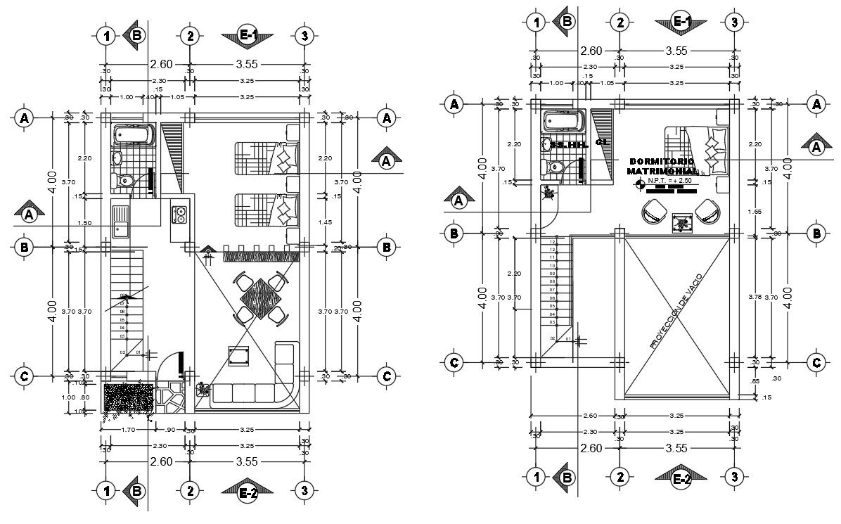 6X10 Meter Small House Plan CAD Drawing Download DWG File