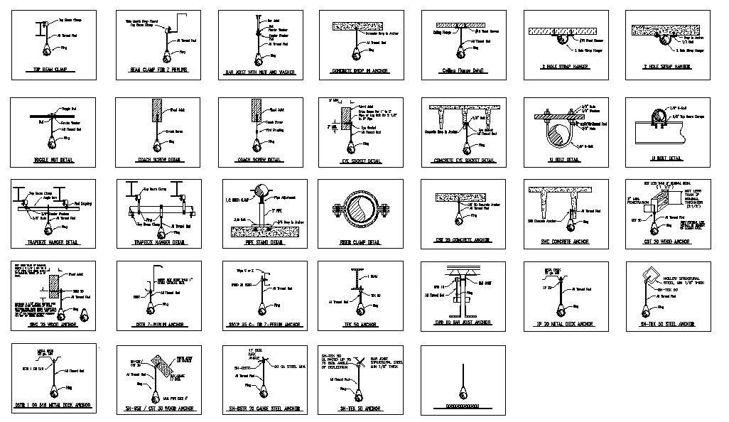 Fire Sprinkler AutoCAD DWG File CAD Drawing Blocks for Layout Design