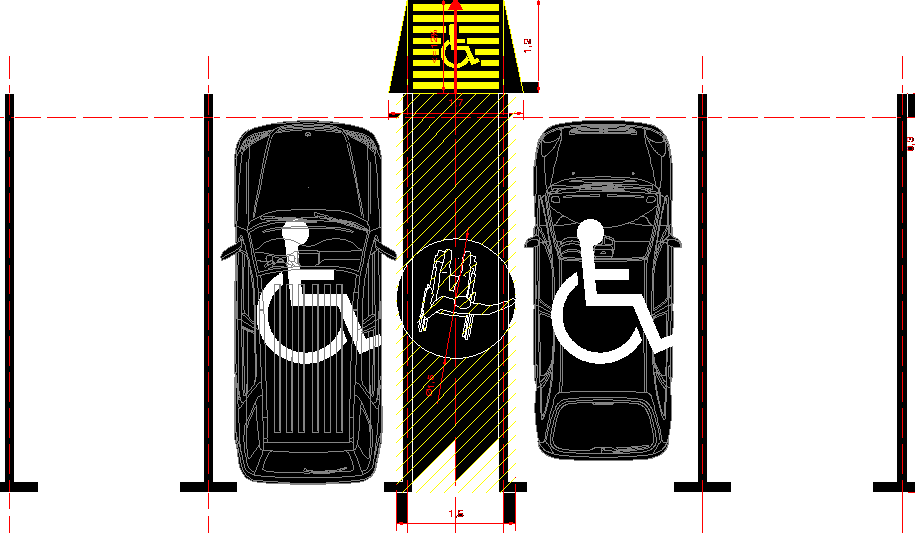 Car Parking AutoCAD DWG with Disabled Path and Layout Plan Details