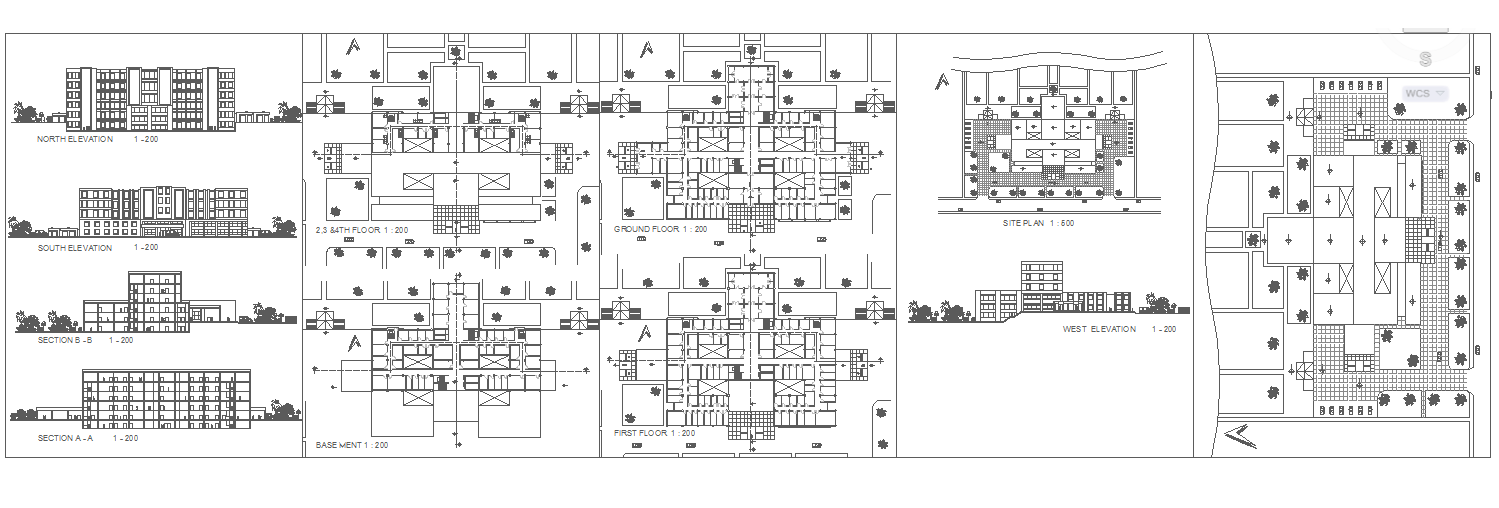 120 Bed Hospital Design Detail with Floor Plan Section Layout