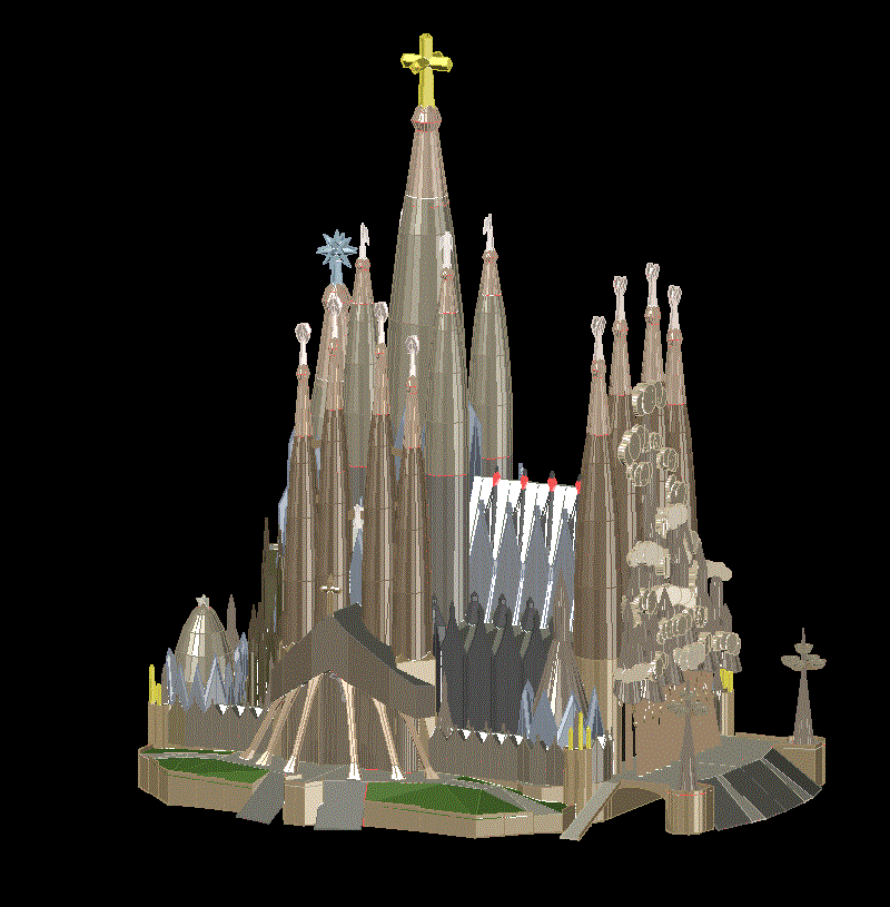 3D Catholic Church DWG CAD Drawing for Architectural Design Model