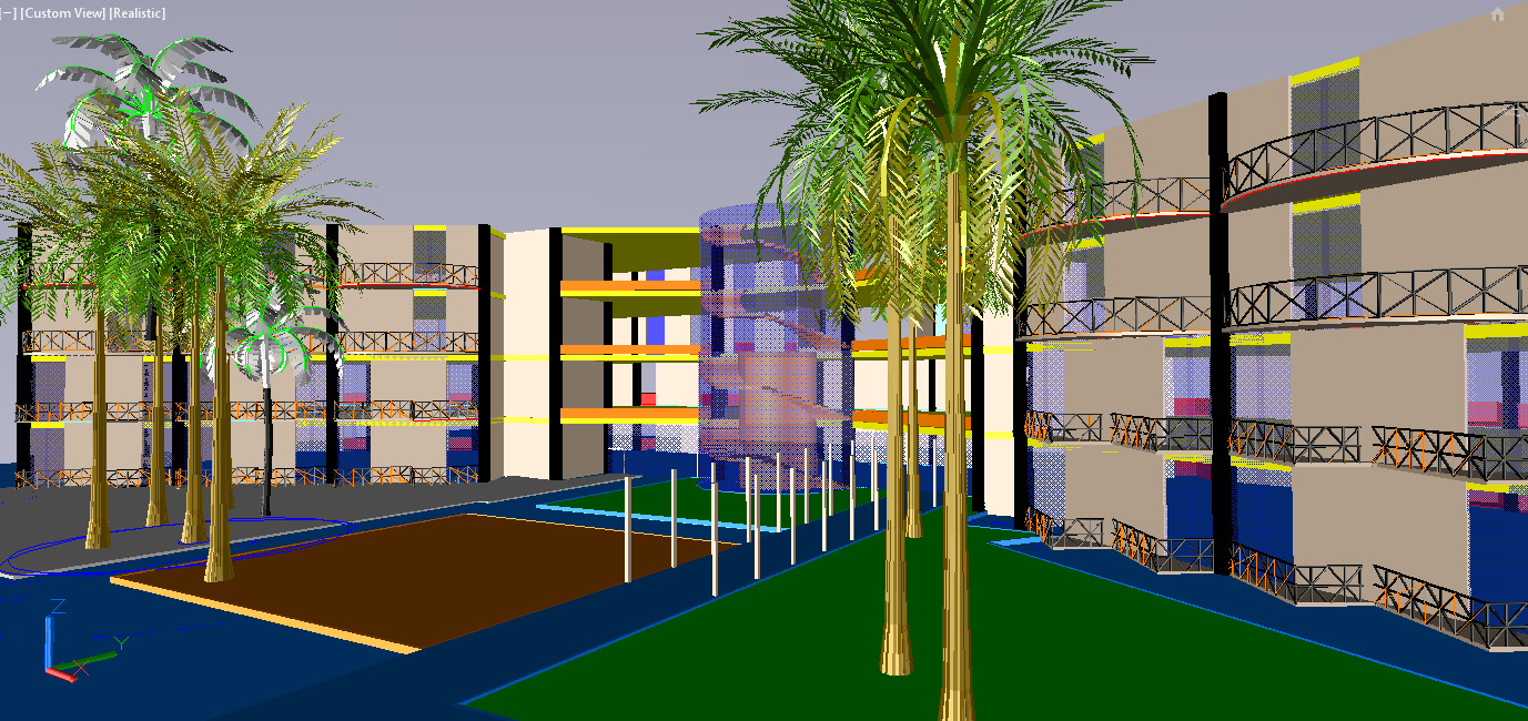 3D Hotel AutoCAD DWG Layout with Architectural Plan and Render View