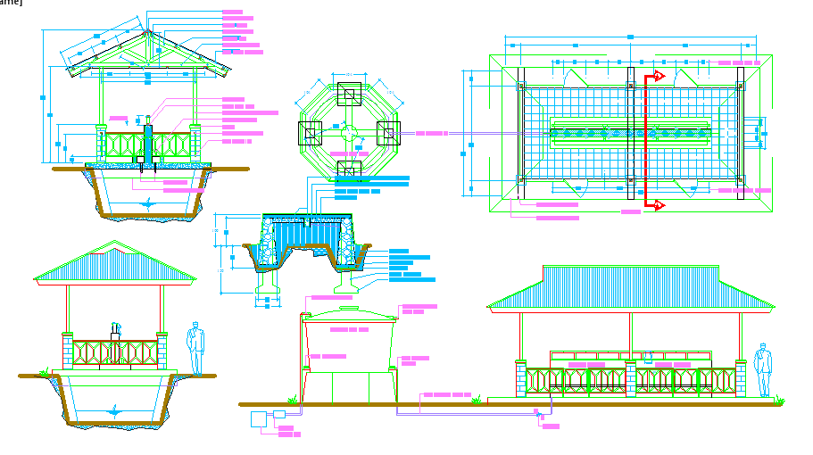 Gazebo Design with Drainage all detail