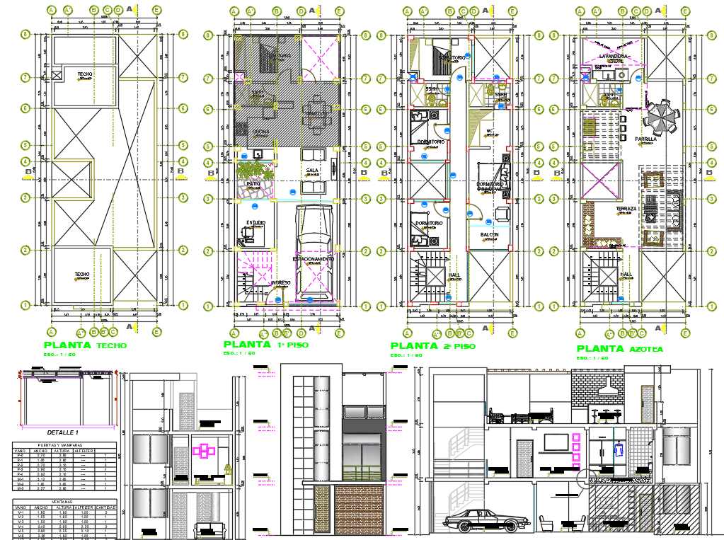 Modern 5BHK House Plan 6mx15m with AutoCAD DWG File