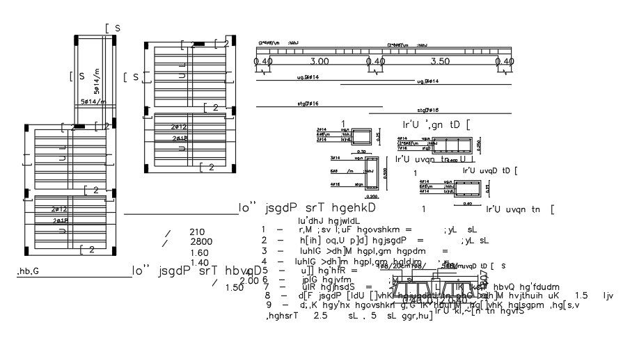 6x13 Meter 1 BHK Apartment Beam Plan AutoCAD File