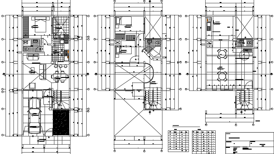 6x15m architecture three story house plan cad drawing is given in this file