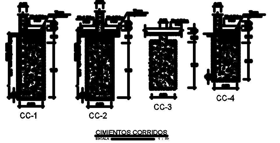 6x15m house building column cross section AutoCAD model
