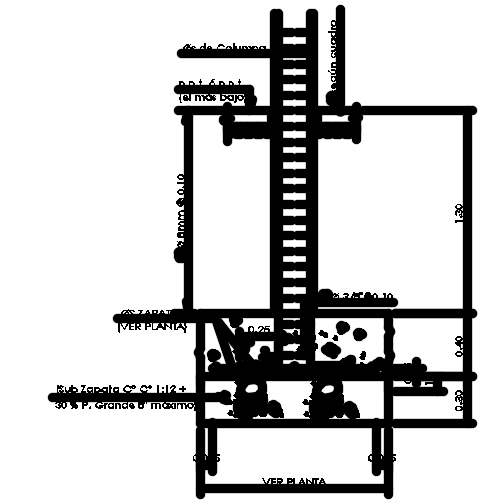 6x15m house building foundation shoe elevation view