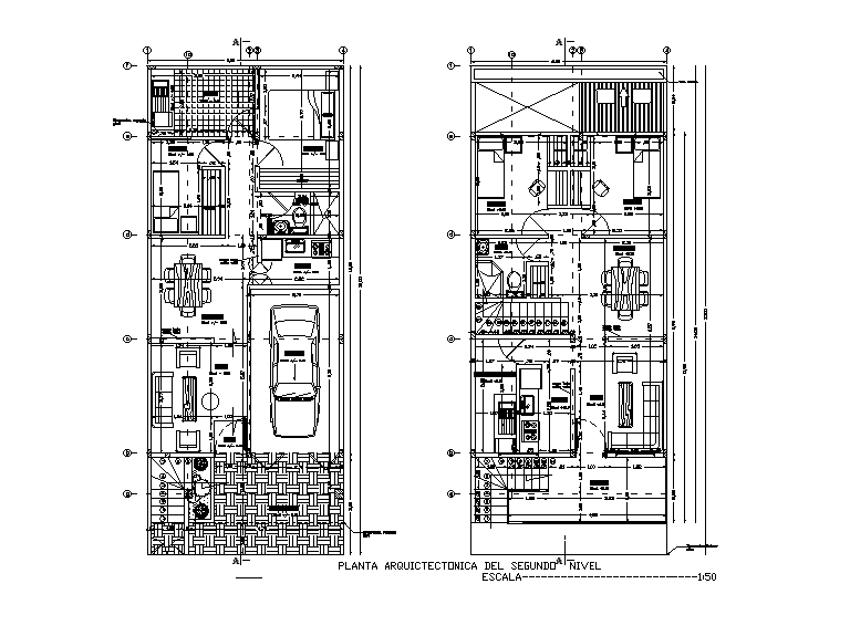 6x15m house plan is given in this Autocad drawing file. Download now.