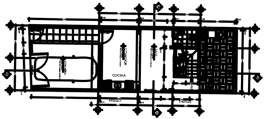 6x15m residential three story house plan CAD drawing