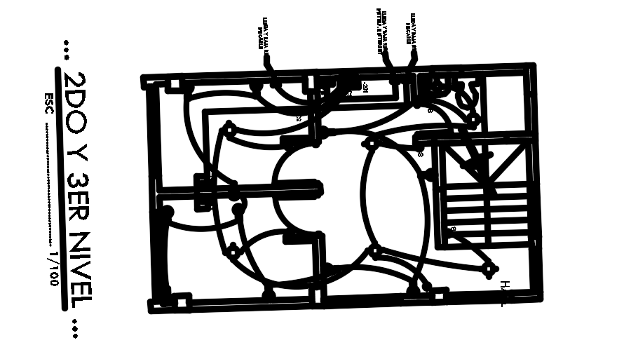6x15m second and third floor electrical layout AutoCAD 2d plan
