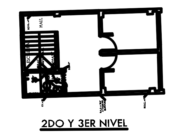 6x15m second and third floor plumbing layout AutoCAD 2d plan