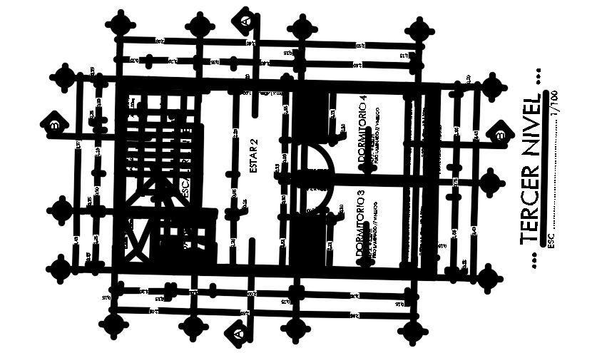 6x15m third floor AutoCAD 2d plan is given in this CAD file