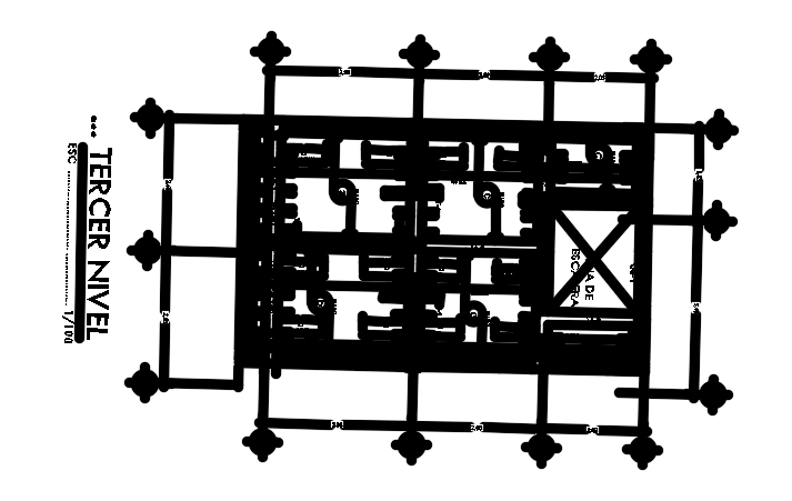6x15m third floor column layout AutoCAD 2d plan is given in this CAD file