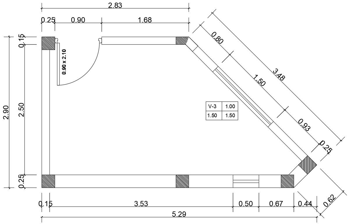 6x3m toilet plan is given in this Autocad drawing file. Download now.