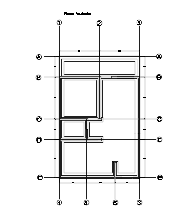 6x7m house plan foundation layout cad drawing is given in this file