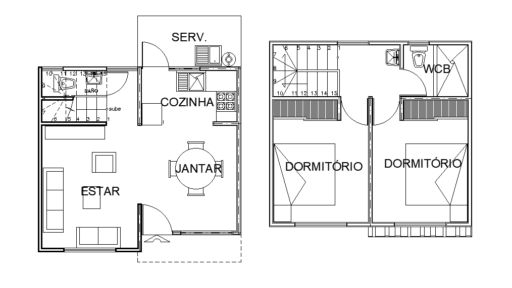 6x7m house plan is given in this Autocad drawing file. Download now.