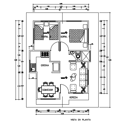 6x8m architecture 2bhk house plan 2d AutoCAD model is given in this file