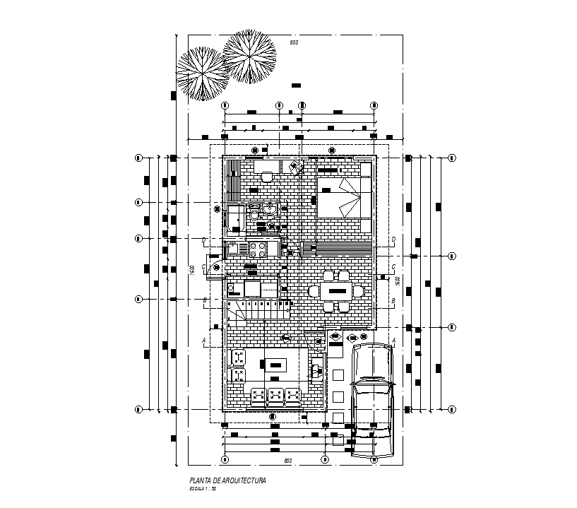6x9m architecture house plan is given in this Autocad drawing file. Download now.