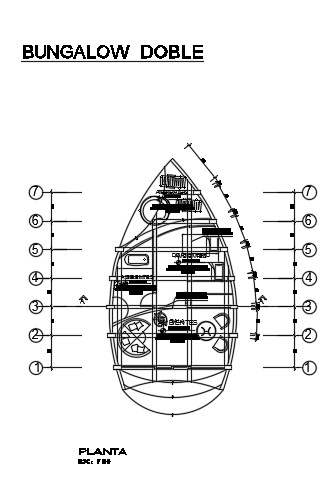 6x9m bungalow house plan 2d AutoCAD drawing is given in this file