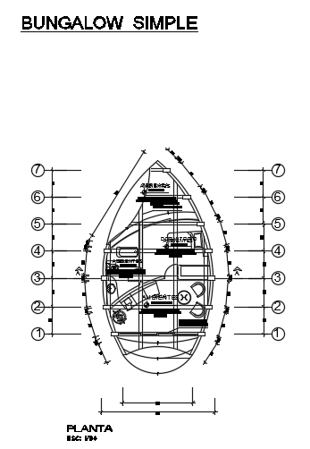 6x9m guest house plan 2d AutoCAD drawing is given in this file