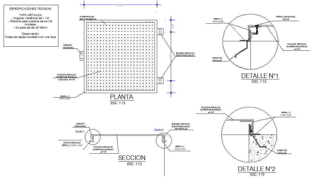 7 m3 reservoir plan and section autocad file