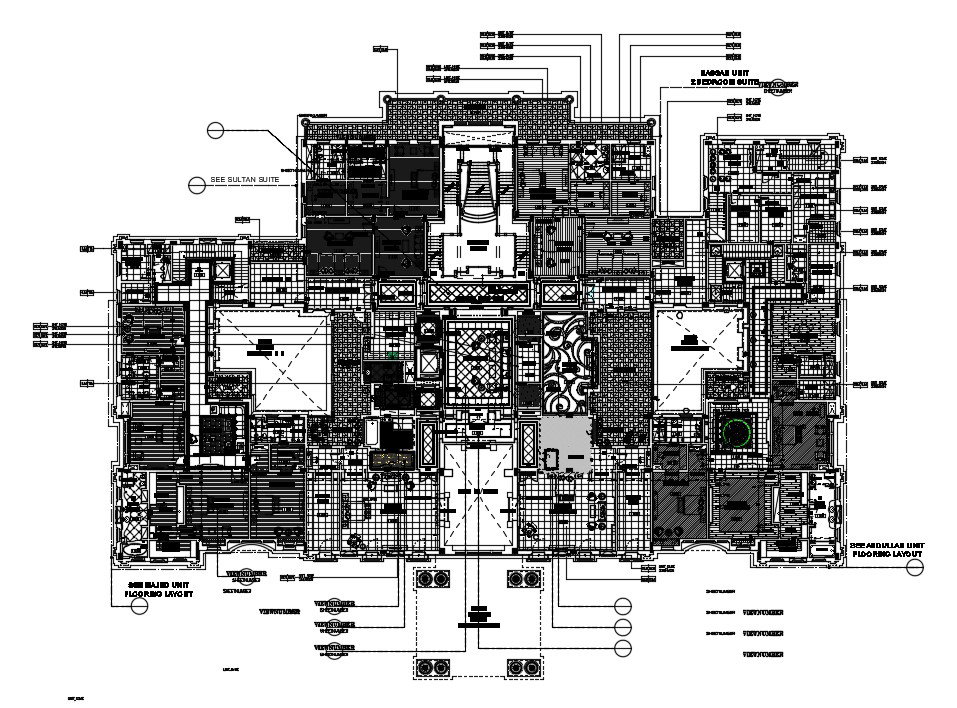 70’x44’ first floor villa plan is given in this AutoCAD drawing model. Download now.