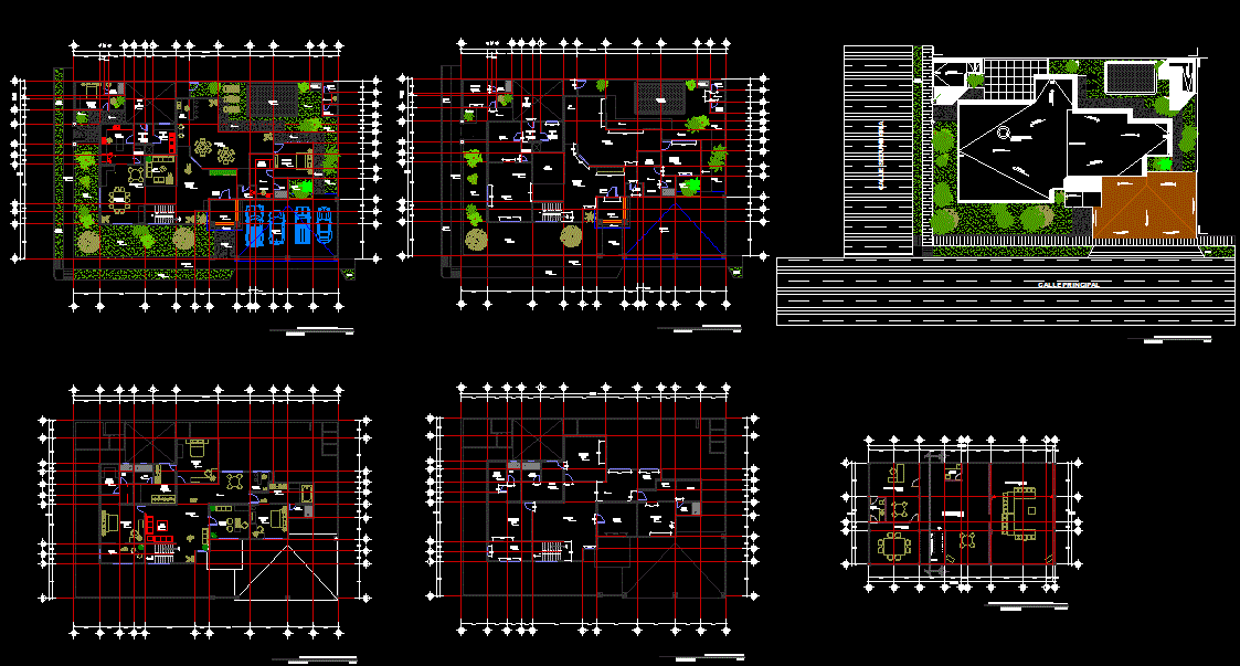 Beach House AutoCAD File with Complete 2D Architectural Layout Drawing