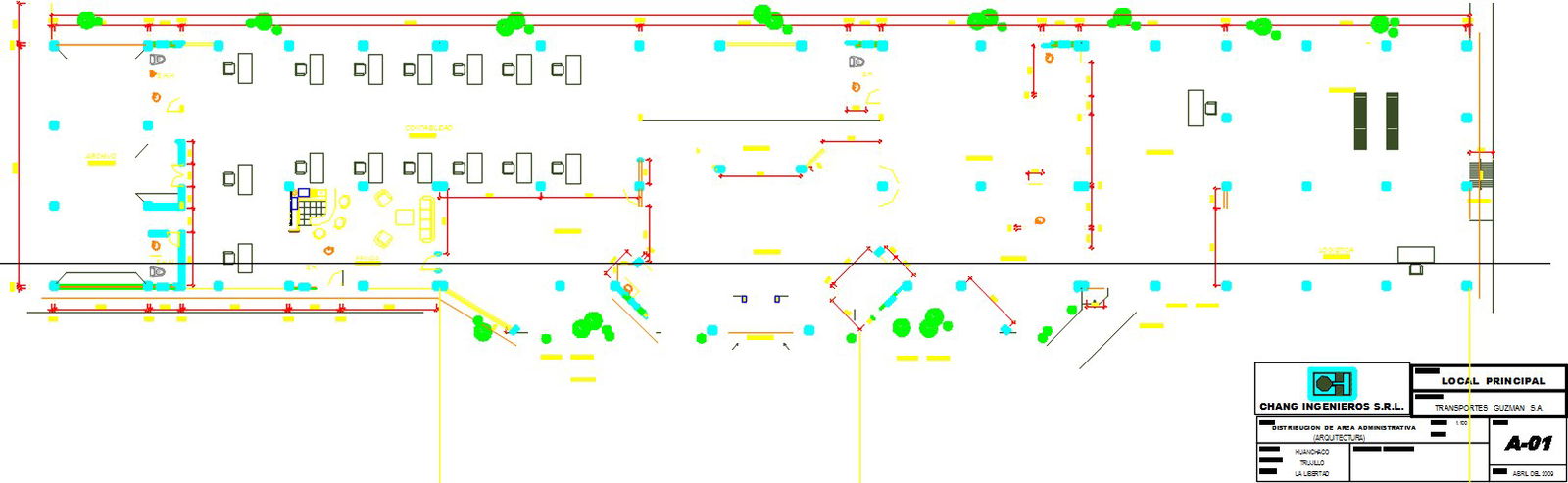 71x12m administration office plan dimension detail of the CAD drawing