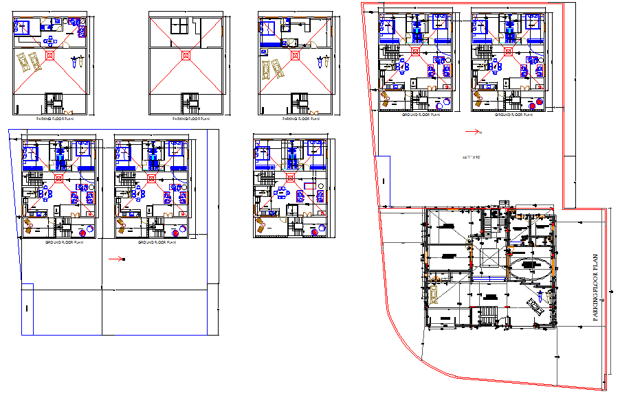 24x50 Bungalow Plan AutoCAD Drawing with Detailed Floor Layout