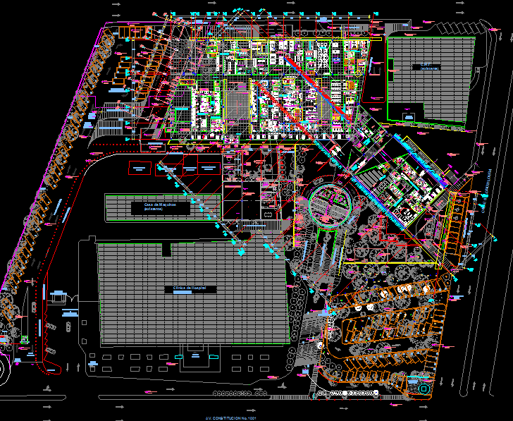 Hospital Project AutoCAD DWG File Showing Full Site Measurements