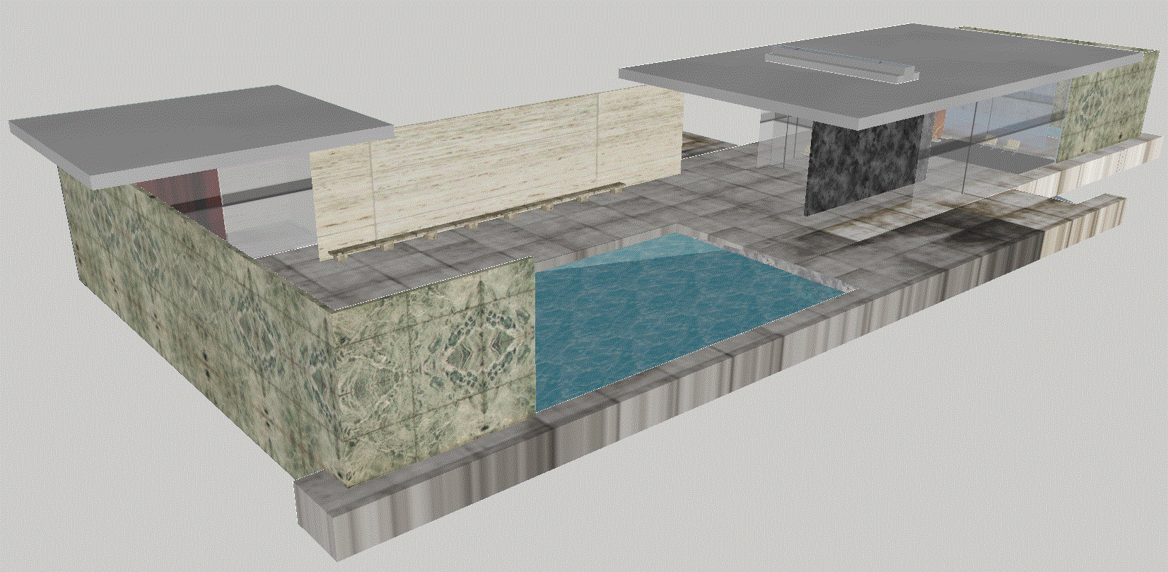 Barcelona Pavilion 3D CAD Design Drawings for Architectural Projects
