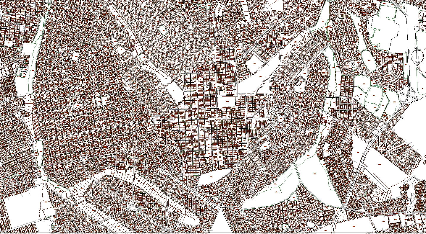 Goiânia city map DWG with complete road network and urban details