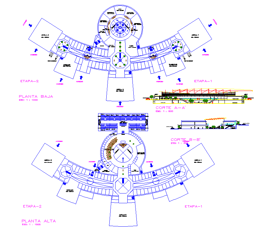 Commercial Center Design DWG CAD Drawing with Detailed Layouts