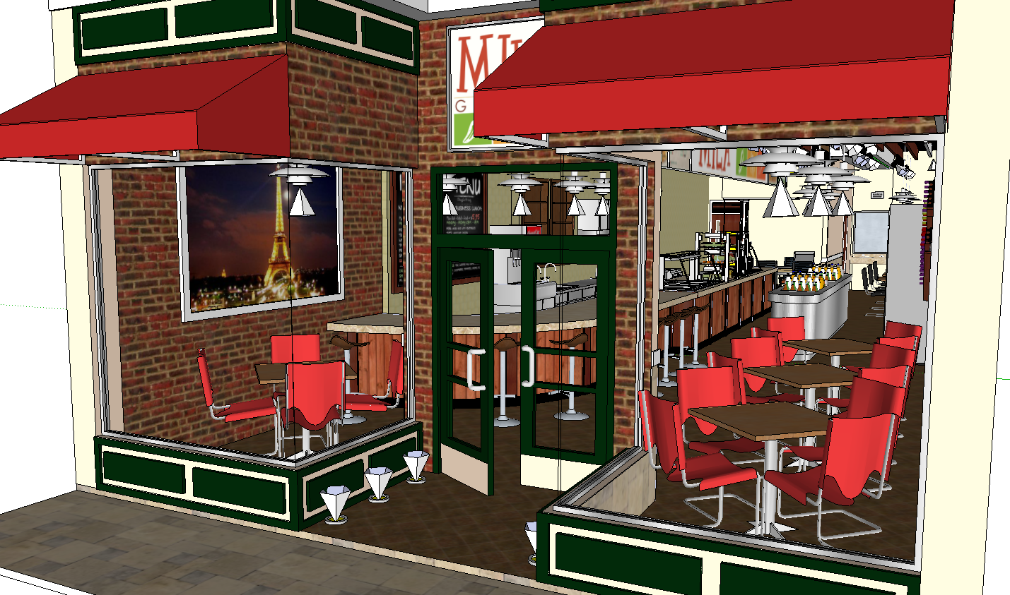 Modern 3D Restaurant Interior CAD Design for Creative Visualization