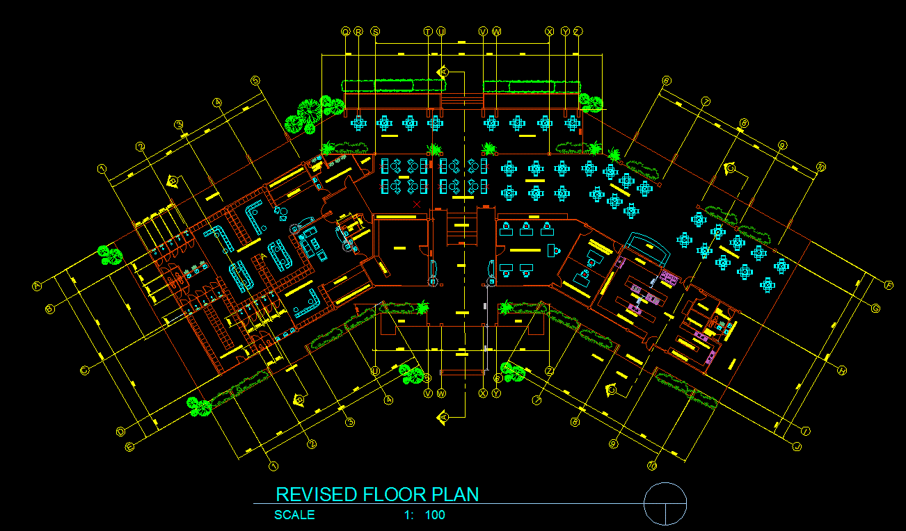 Golf Clubhouse Floor Plan CAD Drawing File for Modern Design Projects