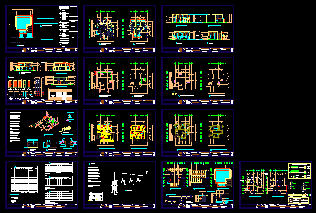 Modern Two Story House Design CAD Drawing with Plans and Elevations