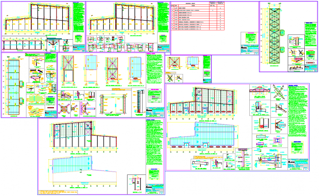 Industrial Sand Plant 2D CAD Layout with Elevation and Section Views