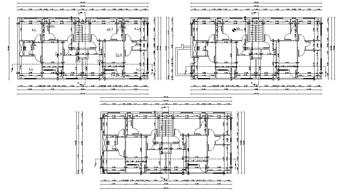 75' X 35' FT Residence Apartment Attached House Plan