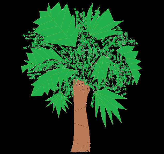 Heighted Tree CAD Drawing with Detailed 2D Front View for Landscaping
